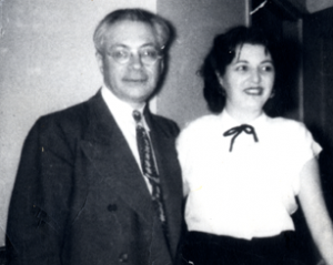 Chana Mlotek with Max Weinreich, 1951.